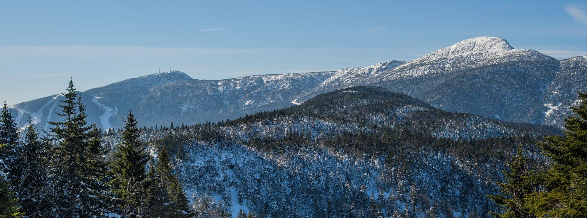 Snowy Vermont mountains in winter